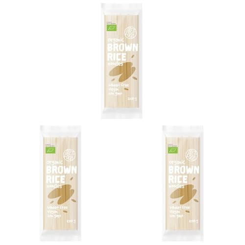 DIET-FOOD Bio Braunem Reis Nudeln Vegane Lebensmittel Pasta Weizenfrei Glutenfreie Non-GMO Nudeln für Vegetarier und Veganer 250 Gramm, 1 Stück (3er Pack) von Diet-Food