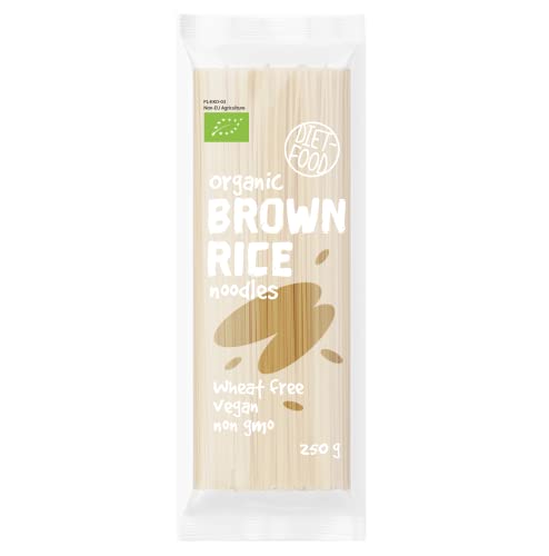 DIET-FOOD Bio Braunem Reis Nudeln Vegane Lebensmittel Pasta Weizenfrei Glutenfreie Non-GMO Nudeln für Vegetarier und Veganer 250 Gramm, 1 Stück (1er Pack) von Diet-Food