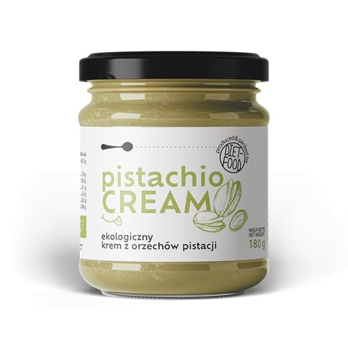 DIET-FOOD - Bio Pistaziencreme - Brotaufstrich Süß - Pistazienmus - Pistazienpaste für Eis, zum Backen, als Aufstrich - Pistazienpaste - ohne Konservierungsstoffe, Palmöl, weißen Zucker - 180g von Diet-Food