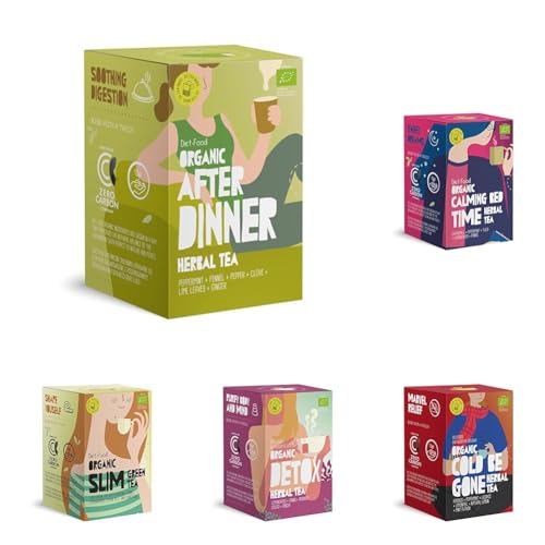 DIET-FOOD - Bio Tee in Beuteln SET - Kräutertee - Verschiedene Geschmackssorten - aus zertifizierten Bio-Zutaten - ohne Kunststoffen - Heißes Getränk - Naturprodukt von Diet-Food