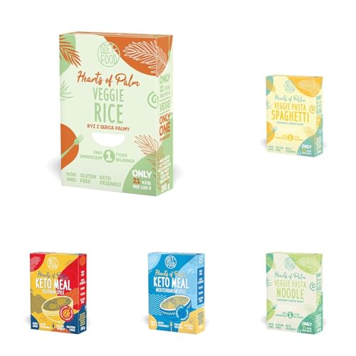 DIET-FOOD Palmenherzen Veggie Nudeln SET - Low Carb Hop Instant Nudel Kalorienarme Vegane Nahrung Fettfrei Glutenfrei Keto Freundlich Non-GMO Pasta - 5er Pack von Diet-Food