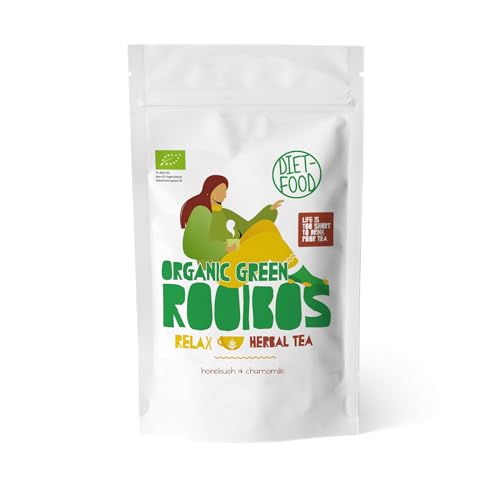 DIET-FOOD - Rooibos Teeblätter - Bio Kräutertee - Alternative zu traditionellem Tee - 100% natürlich, ohne Zusätze - Angenehmer, Erfrischender Geschmack - 100 g - Grüner Tee Rooibos Relax Leaves von Diet-Food