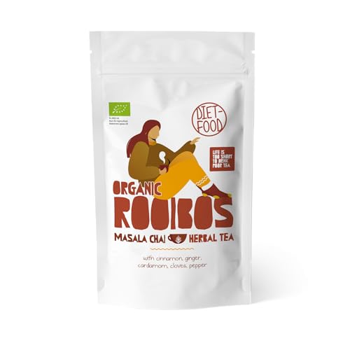 DIET-FOOD - Rooibos Teeblätter - Bio Kräutertee - Alternative zu traditionellem Tee - 100% natürlich, ohne Zusätze - Angenehmer, Erfrischender Geschmack - 100 g - Masala Chai Leaves von Diet-Food