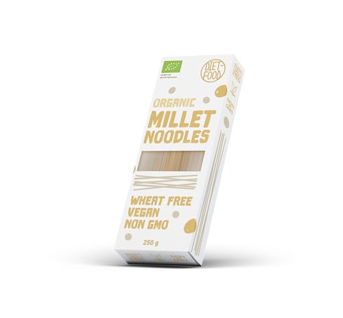 Diet-Food Millet Bio Glutenfreie Hirsenudeln – Bio Hirse Glutenfrei – Low Carb Nudeln – Glutenfreie Nudeln – Suppennudeln – Gesund und Nahrhaft – 250gr von Diet-Food