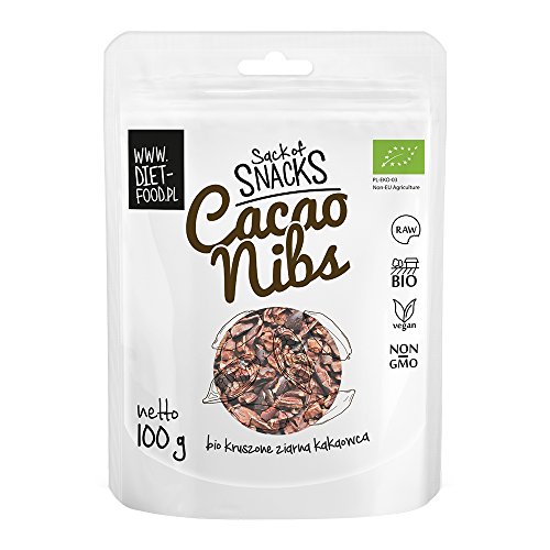 Kakao Nibs | 100% zerkleinerte Kakaobohnen | 100g Snack für zwischendurch | Gesunde Alternative ohne Zusatzstoffe & Geschmacksverstärker | Reich an Vitaminen & Mineralien von Diet-Food