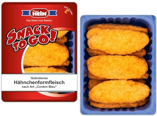 Hähnchen Cordon Bleu, tischfertig gebratenes Hähnchenformfleisch, gefüllt mit Käse und Kochschinken von Dieter Hein