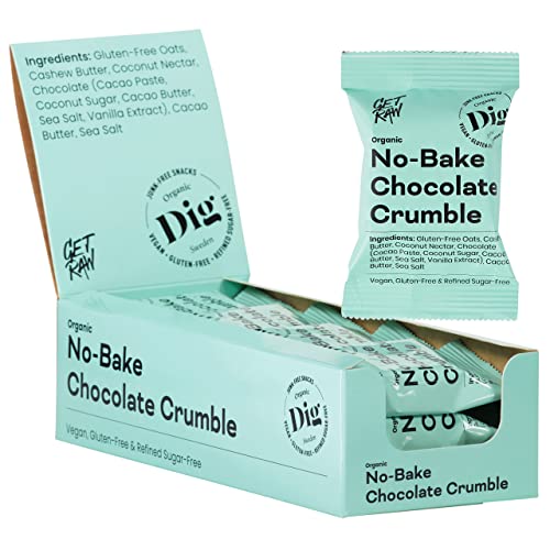 Dig Bio-Streuselkuchen Schoko – No-Bake Riegel mit Schokolade, Vegan & Glutenfrei, 12 x 35g von Dig