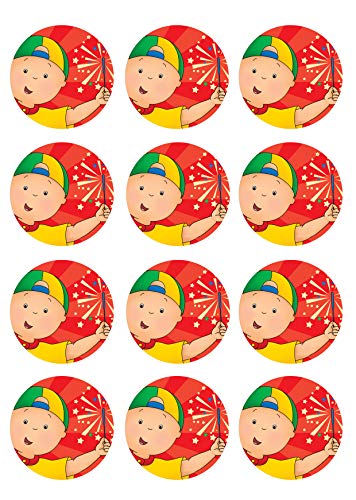 12 Muffinaufleger ca. 6 cm zum selbst ausschneiden, Cupcakes Muffinsbild Geburtstag Motiv: Caillou, Fondant 0631x von Digital-on