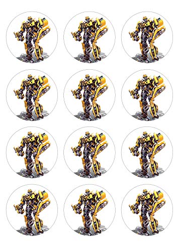 12 Muffinaufleger ca. 6 cm zum selbst ausscheiden, Cupcakes Muffinsbild Geburtstag Motiv: Transformers, Fondant 0588x von Digital-on