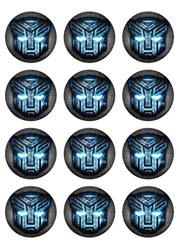 12 Muffinaufleger ca. 6 cm zum selbst ausscheiden, Cupcakes Muffinsbild Geburtstag Motiv: Transformers, Fondant 0600x von Digital-on