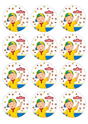 12 Muffinaufleger ca. 6 cm zum selbst ausschneiden, Cupcakes Muffinsbild Geburtstag Motiv: Caillou, Fondant 0640x von Digital-on