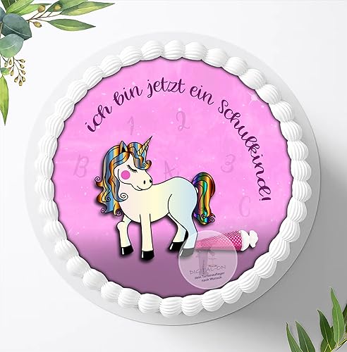 Tortenaufleger für die Fototorte zum Schulanfang, Zuckerbild, Essbares Foto für Torten, Fondant, Tortenaufleger Ø 20cm / 0083c von Digital-on