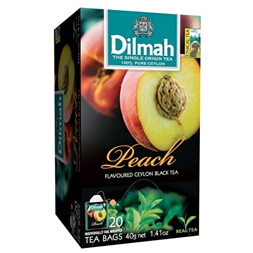 Ceylon-Schwarztee mit Dilmah-Pfirsichgeschmack - 20 Teebeutel - Sri Lanka-Pfirsich-Tee von Dilmah