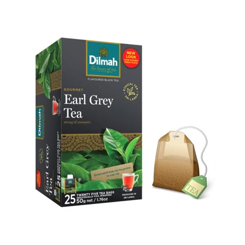 Dilmah® | Gourmet Earl Grey Schwarztee | Starker und aromatischer Bergamotte-Schwarztee – 1 x 25 Teebeutel (50 g) von Dilmah