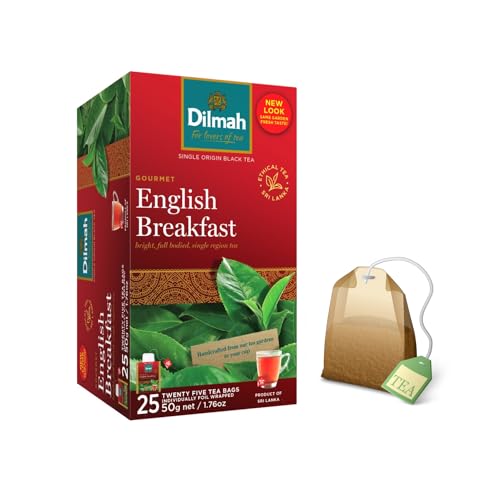 Dilmah® | Gourmet-Schwarztee-Englisches Frühstück | Heller und vollmundiger Single-Origin-Ceylon-Tee – 1 x 25 Teebeutel (50 g) von Dilmah