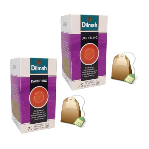 Dilmah® | Single Origin Darjeeling Schwarztee | Darjeeling Leichter und aromatischer indischer Tee – 2 x 25 Beutel (2 x 50 g) von Dilmah