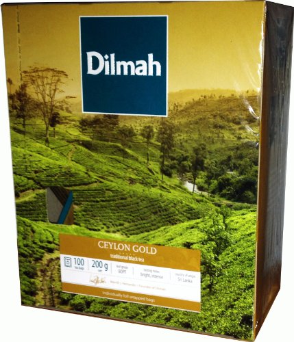 Dilmah Ceylon Gold 100 Teebeutel Schwarzer Ceylon Tee einzeln verpackt von Dilmah