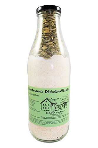 Dinkelbrotmischung in der Flasche, Kürbisbrot von Dinkelhof Horstmann