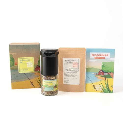 Direkt vom Feld® Gewürze Midsommar Set inkl. Booklet und Gewürzschneider | Der Geschmack des Sommers | BIO | Gewürz Set Küche | Geschenk Geschenkidee Kochen von Direkt vom Feld