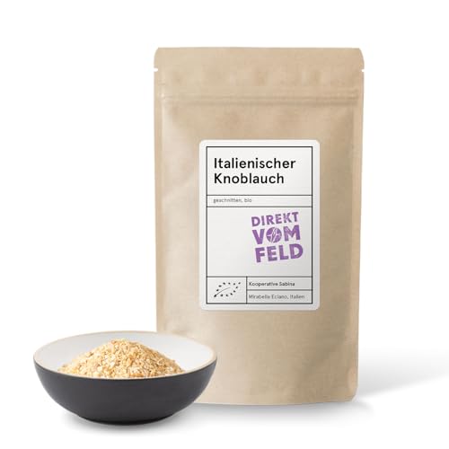 Direkt vom Feld® Italienischer Knoblauch| Der Beste aus Bella Italia| BIO, Granulat | 100g Nachfüllpack von Direkt vom Feld