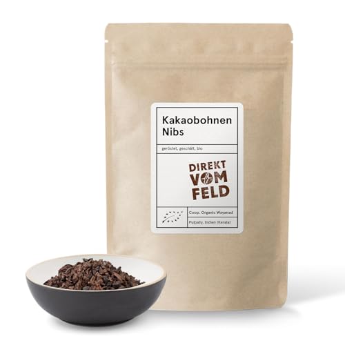 Direkt vom Feld® Kakaobohnen-Nibs | Die Nahrung der Götter | BIO, gebrochen ohne Schale | 100g Probierpack von Direkt vom Feld