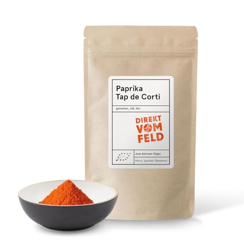 Direkt vom Feld® Paprika Tap de Cortí |Das fruchtig-süße Geheimnis der Insel | Gewürze und Kräuter | nachhaltiger Anbau | BIO, gemahlen | 100g Nachfüllpackung von Direkt vom Feld