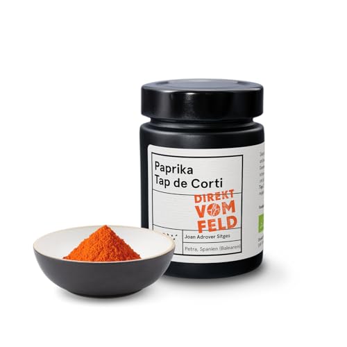 Direkt vom Feld® Paprika Tap de Cortí |Das fruchtig-süße Geheimnis der Insel | Gewürze und Kräuter | nachhaltiger Anbau | BIO, gemahlen | 75g inkl. Aromaglas von Direkt vom Feld