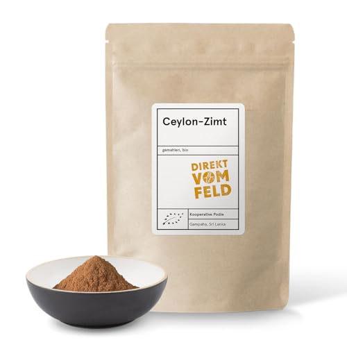 Direkt vom Feld | Original Ceylon-Zimt aus Sri Lanka | BIO, gemahlen (250g Großpackung) von Direkt vom Feld