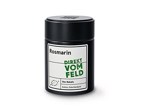 Direkt vom Feld® Rosmarin | Die Provence auf deinem Teller | BIO, gerebelt (50g inkl. Gewürzdose) von Direkt vom Feld