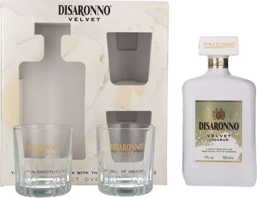 Disaronno VELVET Liqueur 17% Vol. 0,7l in Geschenkbox mit 2 Gläsern von Disaronno