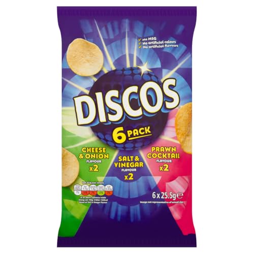 Discos Crisps Variety Packung, 6 x 25,5 g von Discos