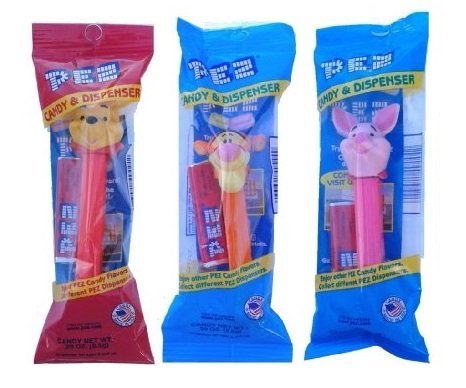 Winnie the Pooh, Tiger & Piglet PEZ Candy & Spender 4 1/5,1 cm hoch von Disney