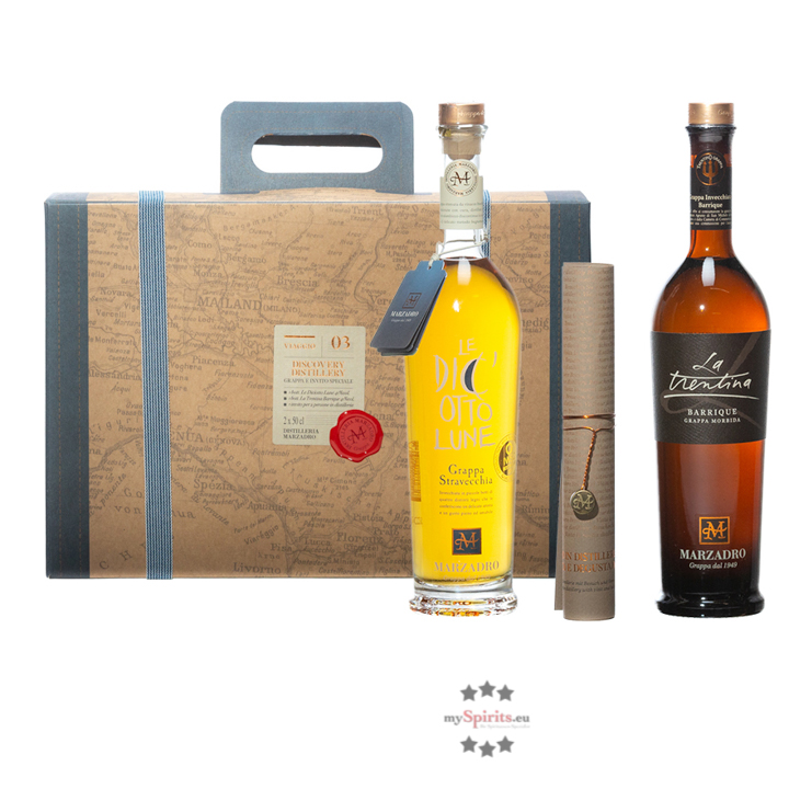 Marzadro Grappa Set Viaggio N.3 Discovery Distillery (41 % Vol., 1,0 Liter) von Distilleria Marzadro