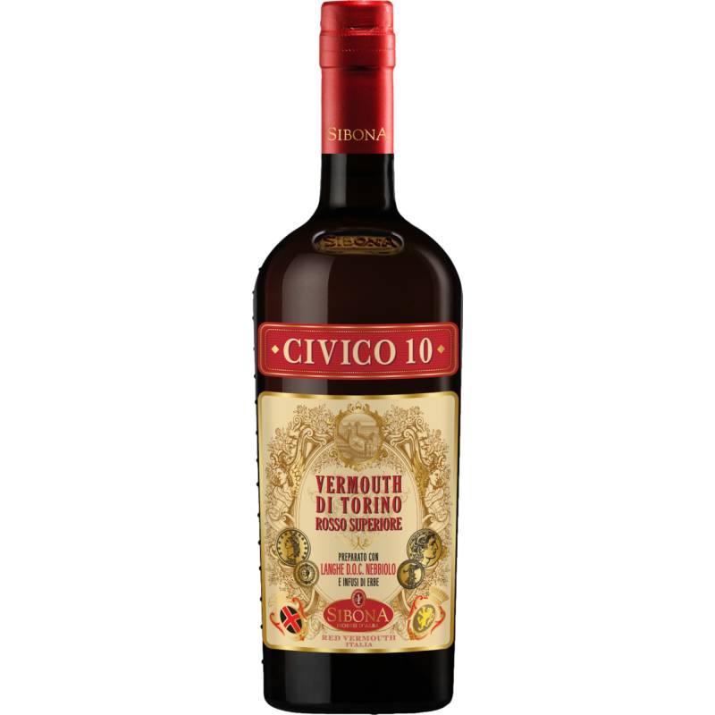 Sibona Civico 10 Vermouth di Torino, Italien, 0,75 L, 18% Vol., Piemont, Spirituosen von Distilleria Sibona SPA, Via Castellero 5 I-12040 Piobesi d'Alba (CN)