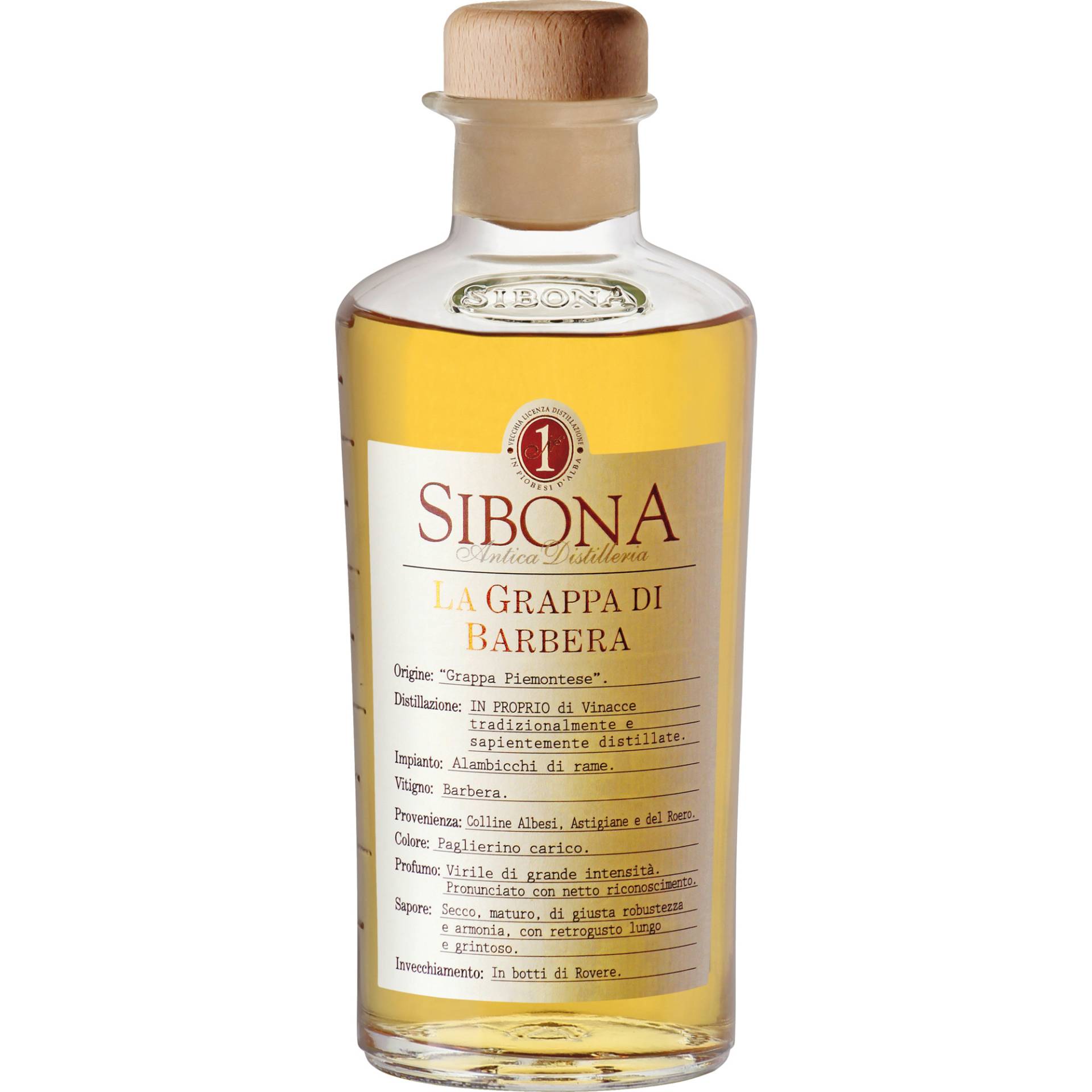 Sibona Grappa di Barbera, Italien, 0,5 L, 40% Vol., Piemont, Spirituosen von Distilleria Sibona SPA, Via Castellero 5 I-12040 Piobesi d'Alba (CN)