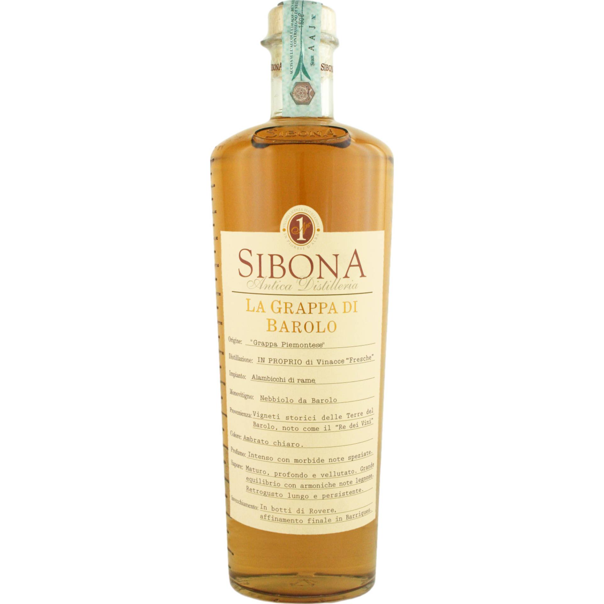 Sibona Grappa di Barolo, Italien, 1,5 L, 40% Vol., Piemont, Spirituosen von Distilleria Sibona SPA, Via Castellero 5 I-12040 Piobesi d'Alba (CN)