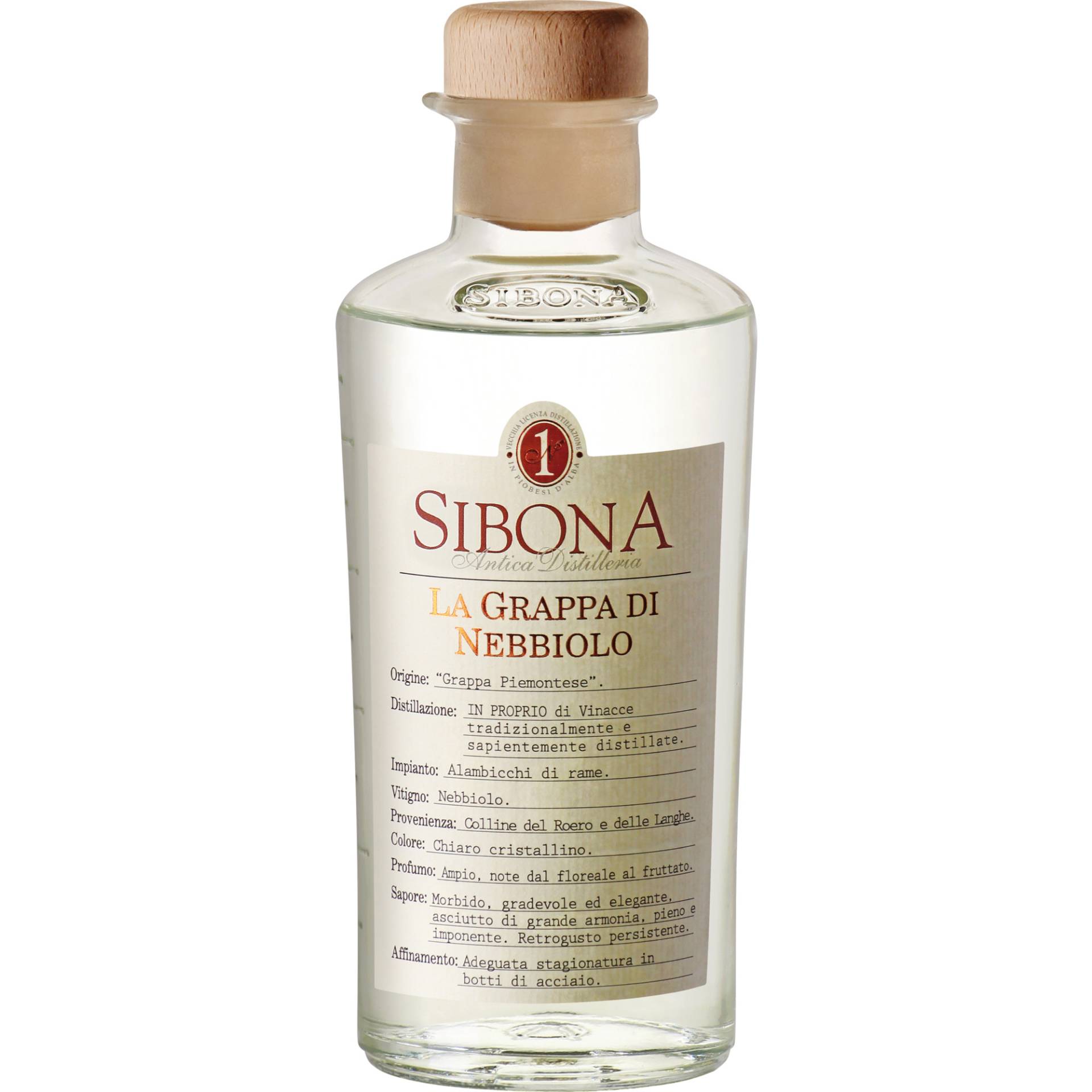 Sibona Grappa di Nebbiolo, Italien, 0,5 L, 40% Vol., Piemont, Spirituosen von Distilleria Sibona SPA, Via Castellero 5 I-12040 Piobesi d'Alba (CN)