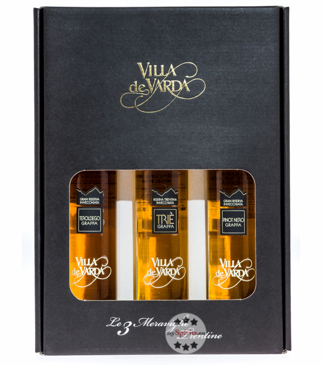 Villa de Varda Grappa-Geschenkset Meraviglie Trentine (40 % vol., 0,6 Liter) von Distilleria Villa de Varda