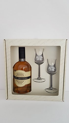 Geschenkset Grappa Stravecchia 0,5l mit 2 Grappa Gläsern Gratis von Distilleria Zanin