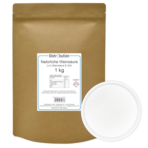 Natürliche Weinsäure 1kg Grieß Lebensmittelqualität E334 L(+)-Weinsäure von DistrEbution