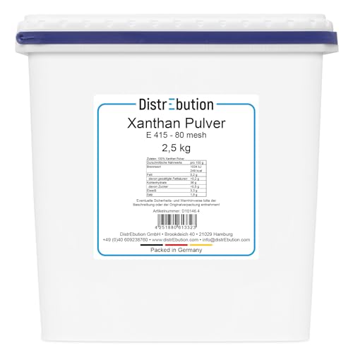 Xanthan Pulver 2,5kg Verdickungsmittel Bindemittel für Soßen, Eis, Marmelade, Kosmetik Vegan von DistrEbution