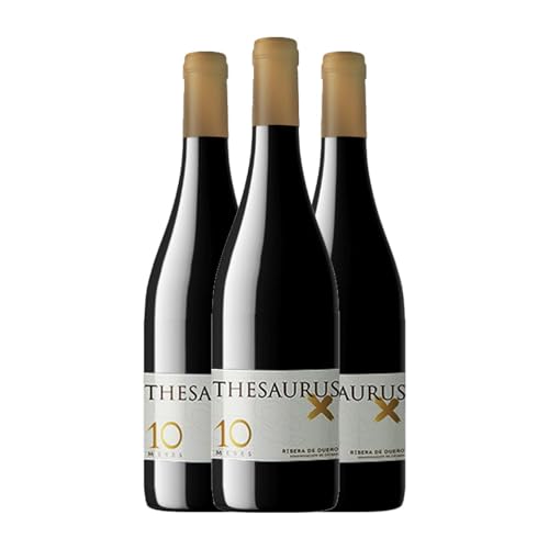 Thesaurus X 10 Meses Tempranillo Ribera del Duero Alterung 75 cl (Schachtel mit 3 Flaschen von 75 cl) von Distribuidor