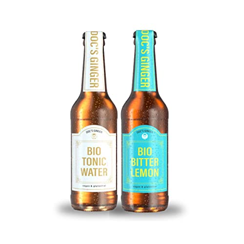 Doc’s Ginger Bio Bitter Lemon und Bio Tonic Water - Gemischtes Sixpack - 3 Flaschen je Sorte (6x 0,33l) von Doc´s Ginger