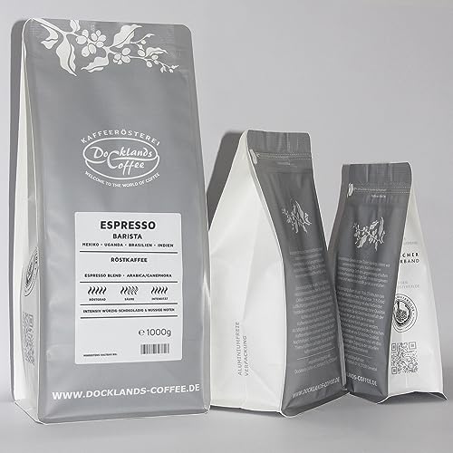Barista Espresso Blend 50/50 Farbe fein gemahlen, Größe 1000g von Docklands-Coffee