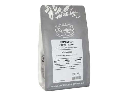 Espresso Forte 60/40 Größe 500g, Farbe fein gemahlen von Docklands-Coffee