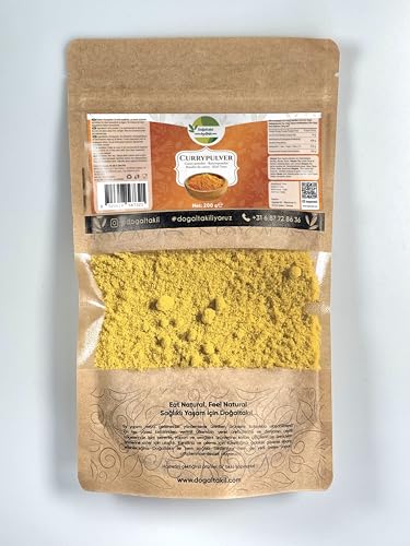 Curry Pulver, 200 g Natürlicher Curry Pulver - Hochwertiges, Aromatisches Gewürz für Indische Küche, Vegan und Ohne Zusatzstoffe von Doğaltakıl