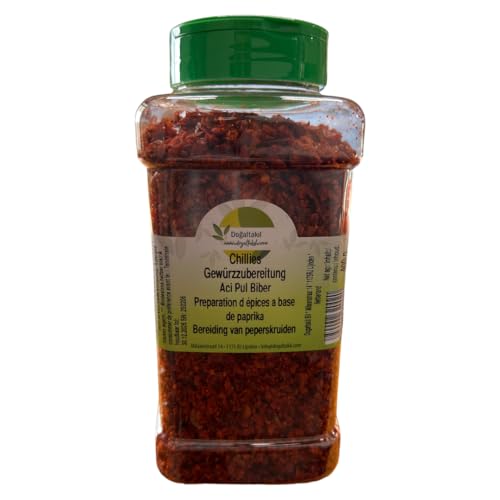 DOĞALTAKIL Pul Biber, Chili-Pfeffer, Scharfes Pfefferflockengewürz, Chiliflocken, Gewürzmischung 100% natürlicher, authentischer Geschmack für würzige Gerichte (400 g - Bottle) von Doğaltakıl