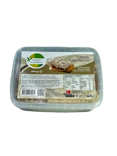 Halva - Türkischer Honig: Köstliche Halva-Variationen - Türkische Süßigkeit - Süßer Snack-Halva 400 gr (400 gr, Schokoladen-Tahin) von Doğaltakıl