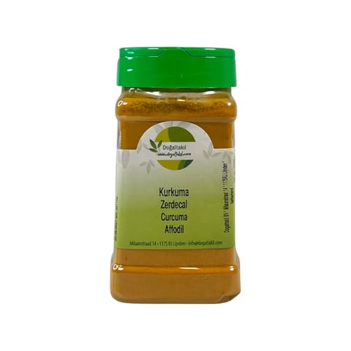 Kurkumapulver, hochwertiges Kurkumapulver, authentisches indisches Gewürz für goldene Milch, Kurkuma-Latte und -Paste, hoher Curcumin-Gehalt aus vertrauenswürdiger Quelle (160gr - Bottle) von Doğaltakıl