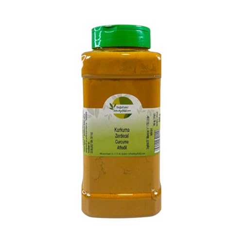 Kurkumapulver, hochwertiges Kurkumapulver, authentisches indisches Gewürz für goldene Milch, Kurkuma-Latte und -Paste, hoher Curcumin-Gehalt aus vertrauenswürdiger Quelle (500gr - Bottle) von Doğaltakıl